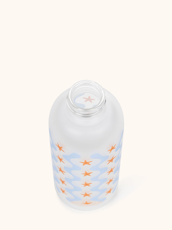 Studio Oh Riding The Waves Glass Water Bottle With Straw