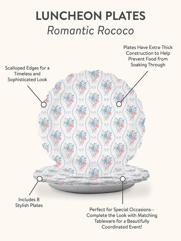 Studio Oh Romantic Rococo Scalloped Luncheon Plates