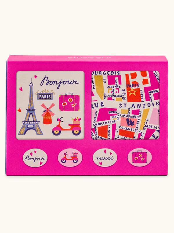 studio oh Rues de Paris Mini Note Card Set with Stickers