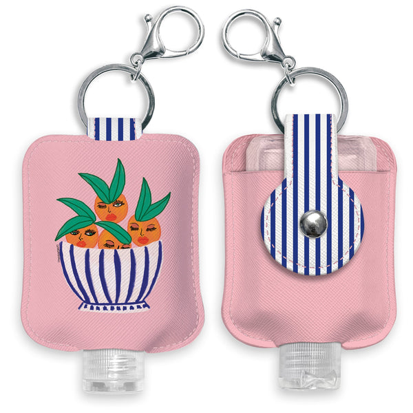 studio oh Sassy Oranges Hand-Sanitizer Holder with Travel Bottle
