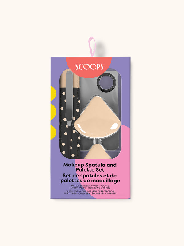 studio oh SCOOPS Beauty Makeup Spatula and Palette Set Dots on Black