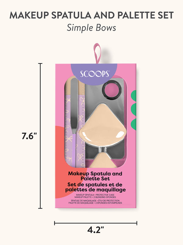 Studio Oh SCOOPS Beauty Makeup Spatula And Palette Set Simple Bows