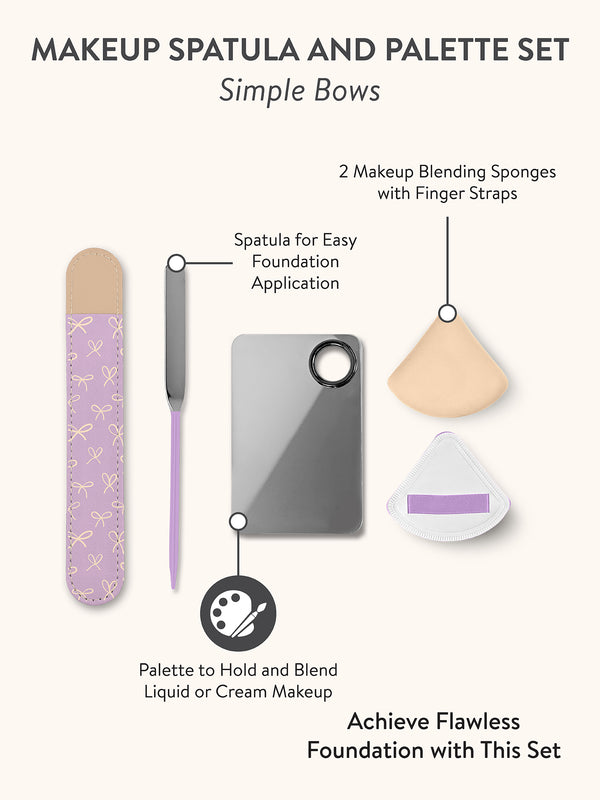 Studio Oh SCOOPS Beauty Makeup Spatula And Palette Set Simple Bows