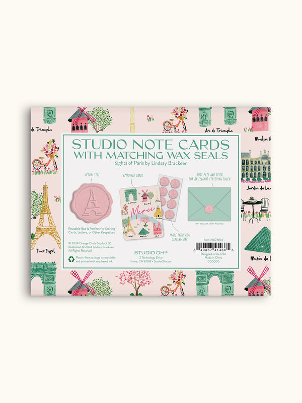 Studio Oh Sights Of Paris Note Card Set With Wax Seals