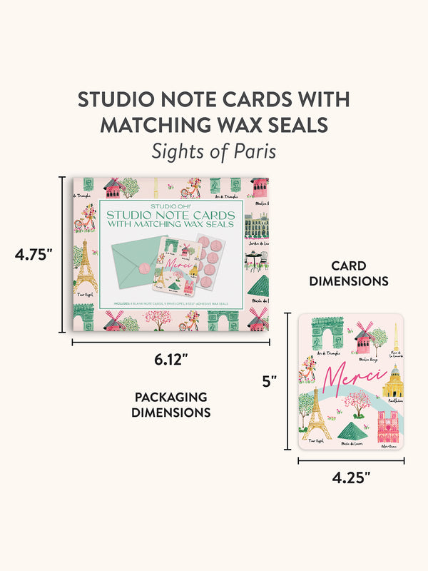 Studio Oh Sights Of Paris Note Card Set With Wax Seals