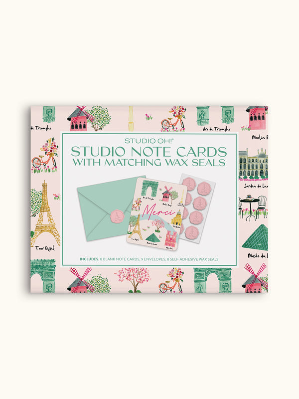 studio oh Sights of Paris Note Card Set with Wax Seals