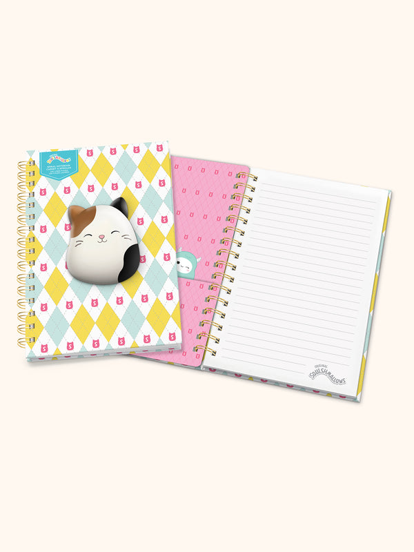 Studio Oh Squishmallows Back-to-Campus Medium Spiral Notebook With Squishy Puff - Cam