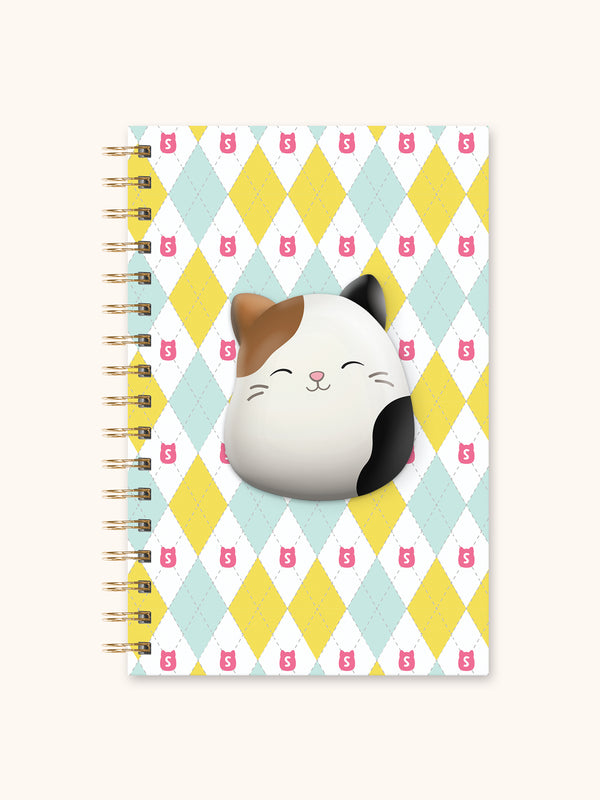 studio oh Squishmallows Back-to-Campus Medium Spiral Notebook with Squishy Puff - Cam