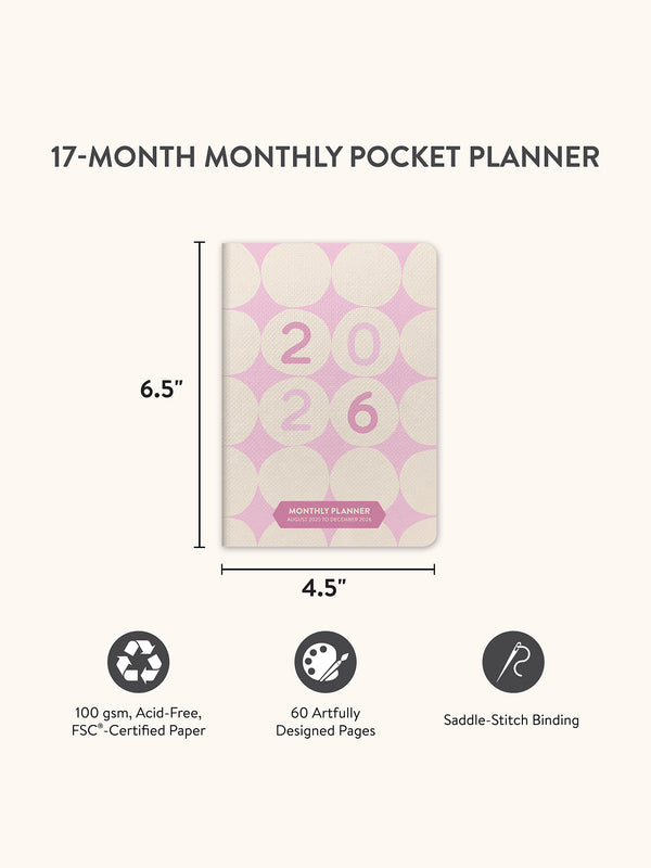 Studio Oh 2026 Darling Dots Monthly Pocket Planner