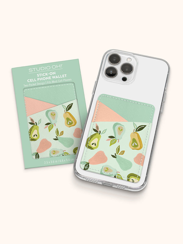 Studio Oh Au Pears Stick-On Cell Phone Wallet