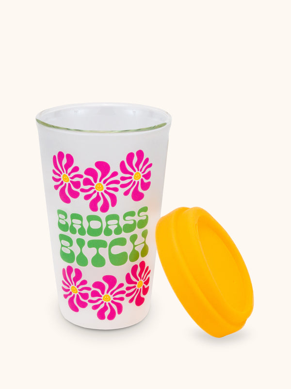 Studio Oh Badass Bitch Glass Coffee Tumbler