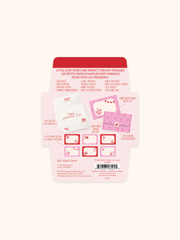 Studio Oh Be My Heart Mini Memos With Stickers