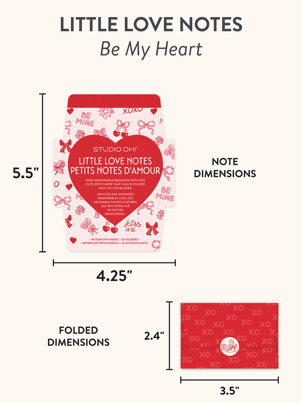 Studio Oh Be My Heart Mini Memos With Stickers