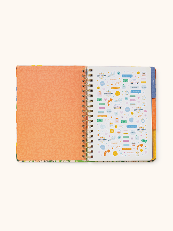 Studio Oh Bold Blossoms Undated Tri-Tab Planner