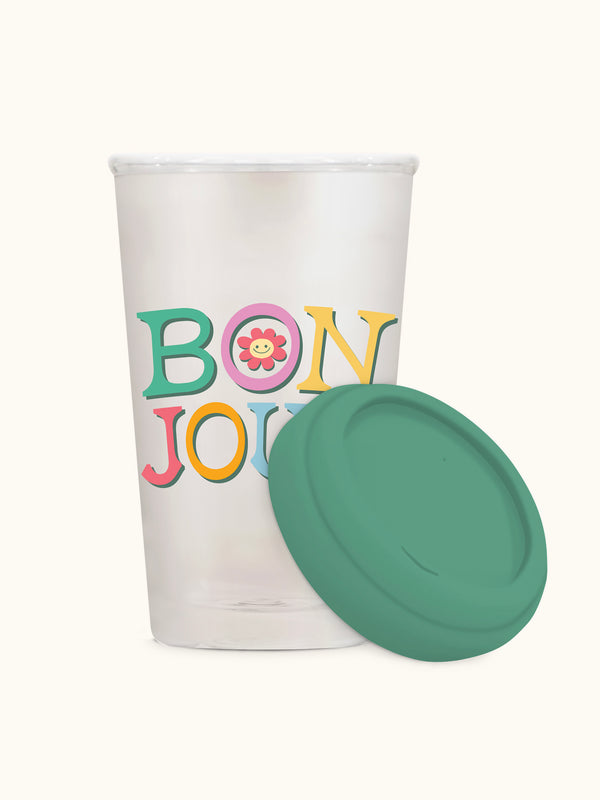 Studio Oh Bonjour Glass Coffee Tumbler