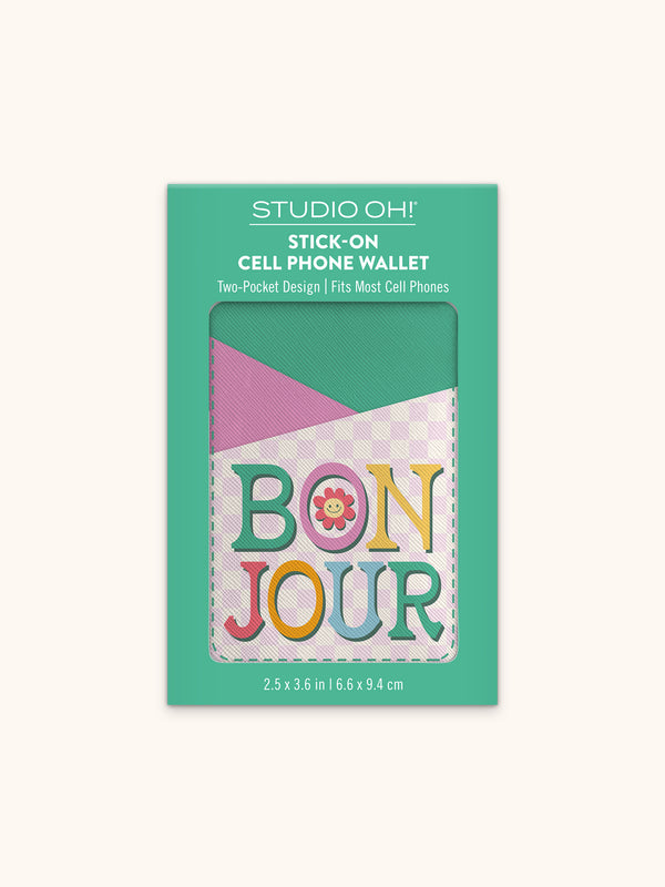 Studio Oh Bonjour Stick-On Cell Phone Wallet