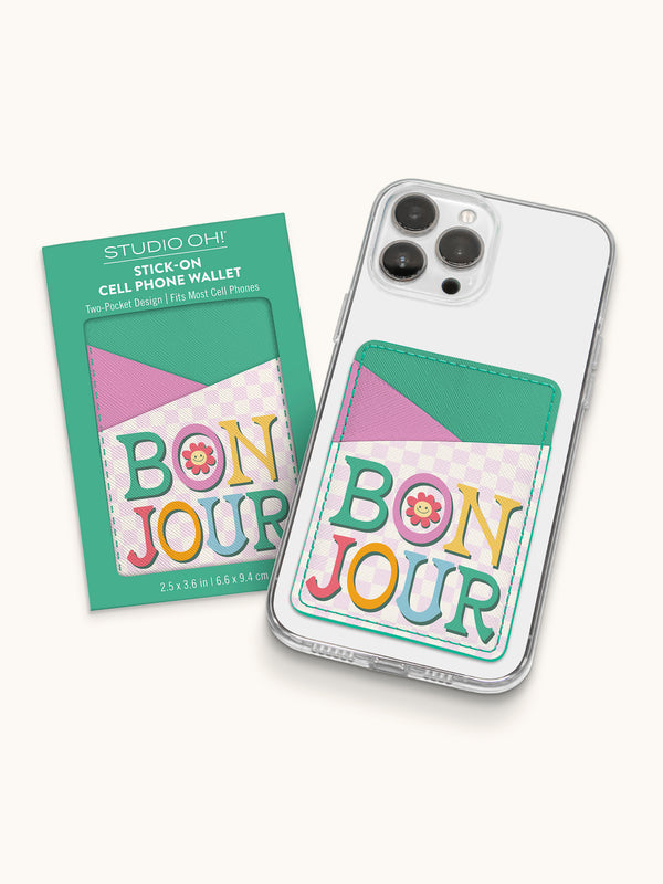 Studio Oh Bonjour Stick-On Cell Phone Wallet