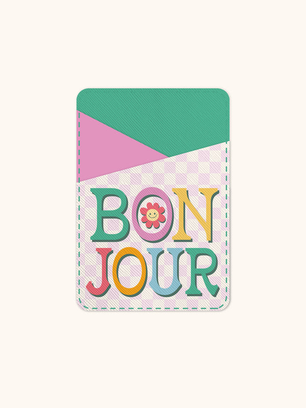 studio oh Bonjour Stick-On Cell Phone Wallet