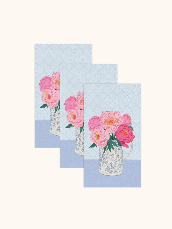 Studio Oh Bouquet On Blue Guest Towels