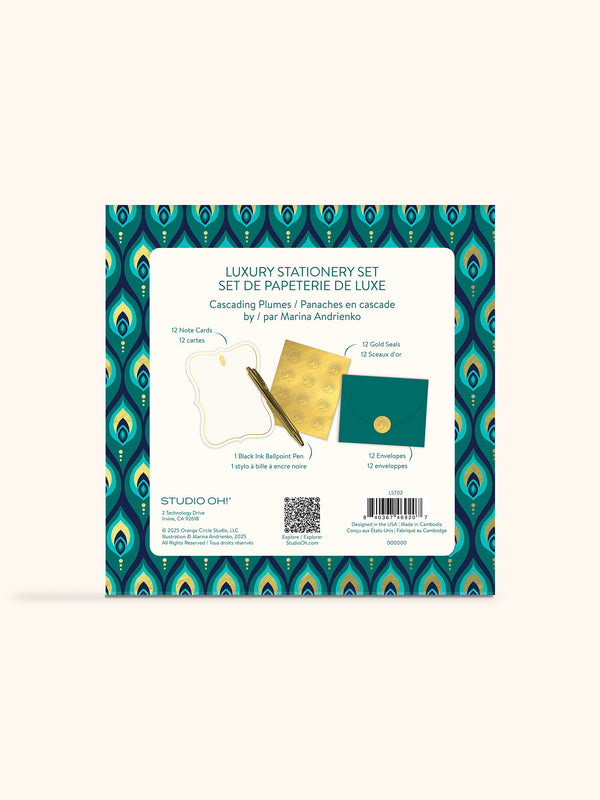 Studio Oh Cascading Plumes Luxury Stationery Set