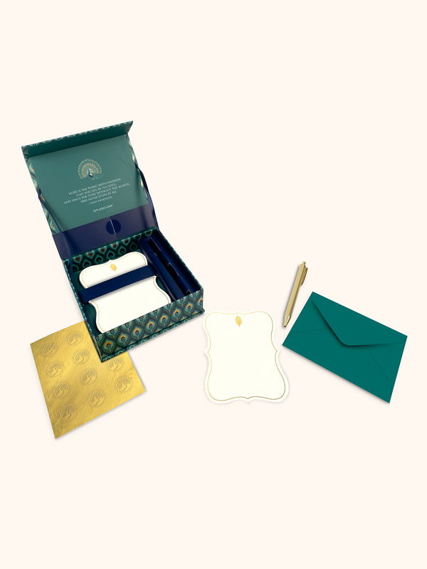 Studio Oh Cascading Plumes Luxury Stationery Set
