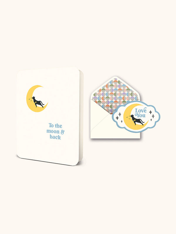 studio oh Cat in the Moon Deluxe Greeting Card