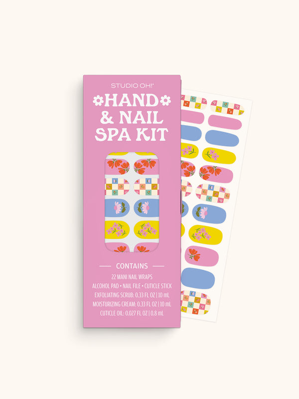 Studio Oh Checkerboard Blooms Hand & Nail Spa Kit