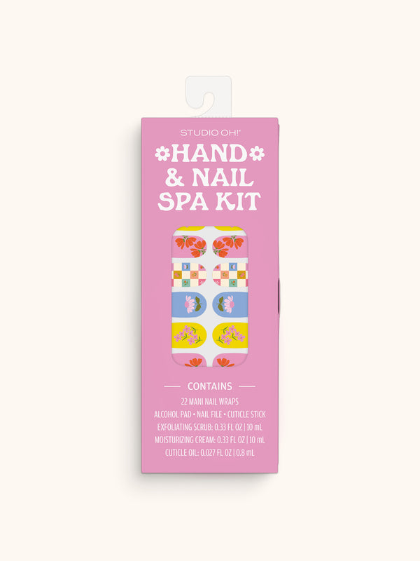 studio oh Checkerboard Blooms Hand & Nail Spa Kit