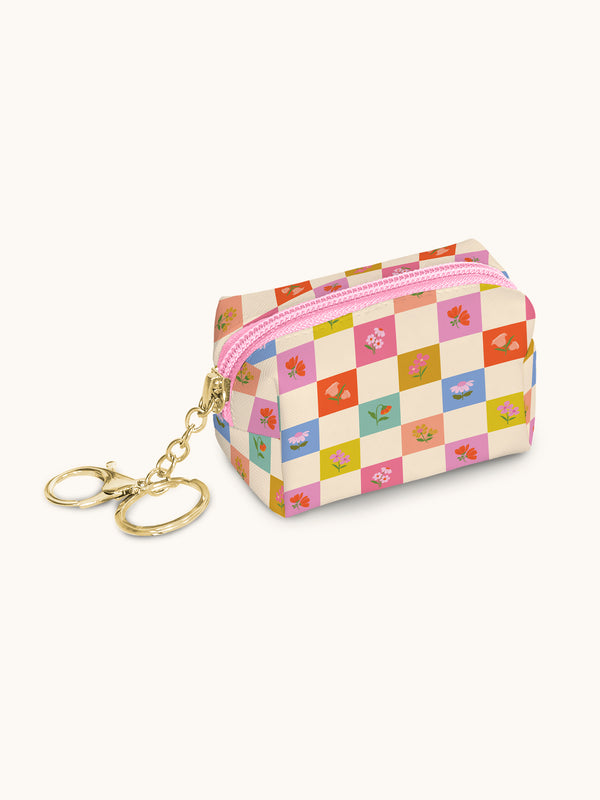 Studio Oh Checkerboard Blooms Key Chain Pouch