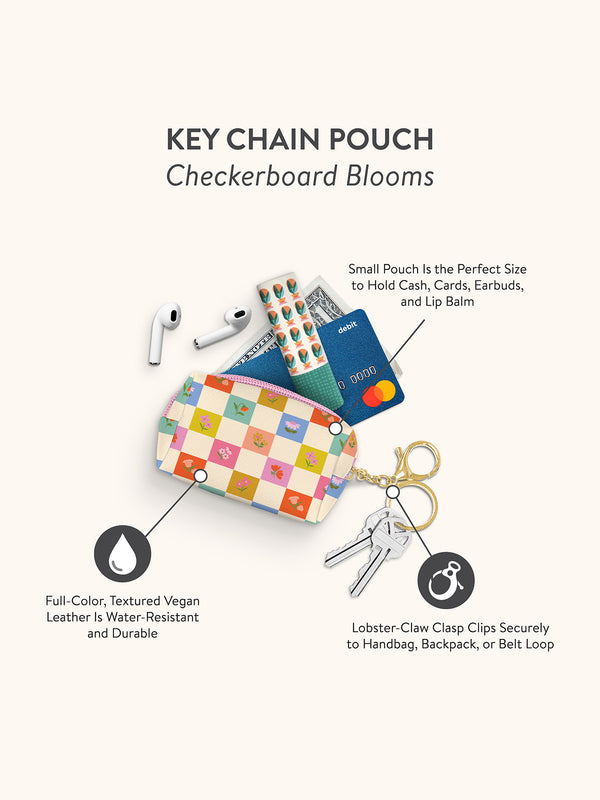 Studio Oh Checkerboard Blooms Key Chain Pouch