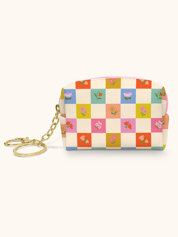 studio oh Checkerboard Blooms Key Chain Pouch