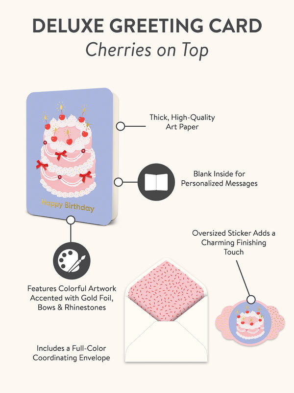 Studio Oh Cherries On Top Deluxe Greeting Cards