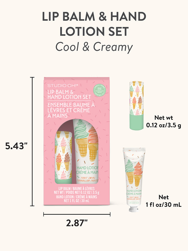 Studio Oh Cool & Creamy Lip Balm & Hand Lotion Set