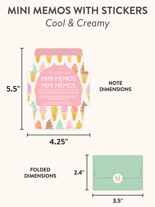 Studio Oh Cool & Creamy Mini Memos With Stickers