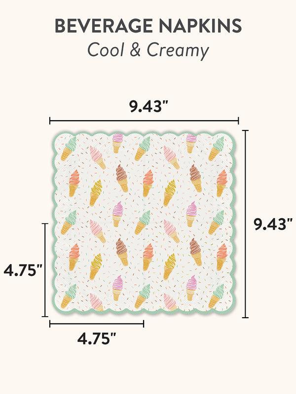 Studio Oh Cool & Creamy Scalloped Beverage Napkins