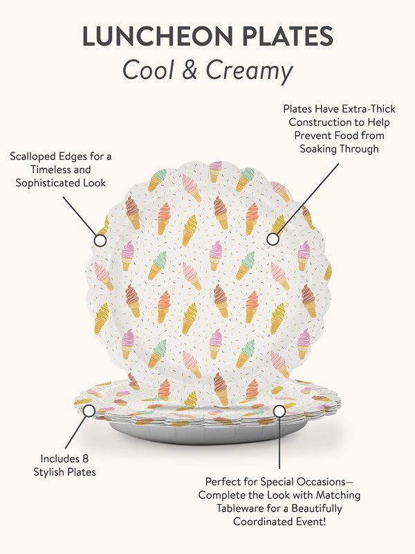 Studio Oh Cool & Creamy Scalloped Luncheon Plates