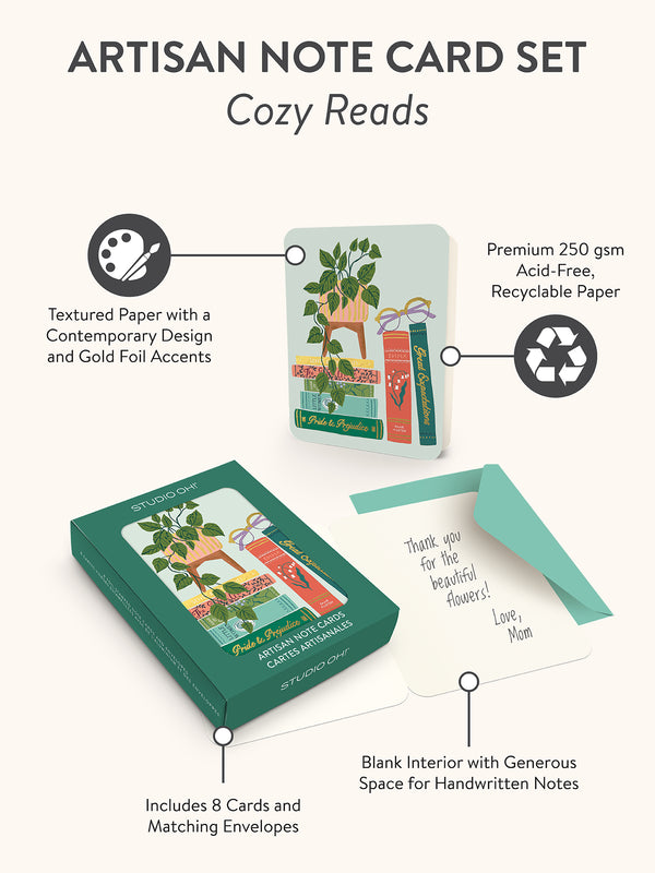 Studio Oh Cozy Reads Artisan Note Card Set