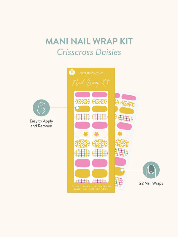 Studio Oh Crisscross Daisies Mani Nail Wrap Kit