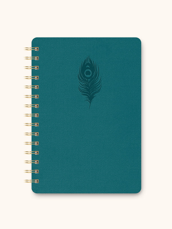 studio oh Feather (Peacock Blue) Agatha Notebook