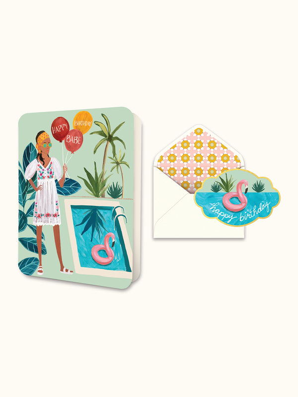 studio oh Happy Birthday Babe Deluxe Greeting Card