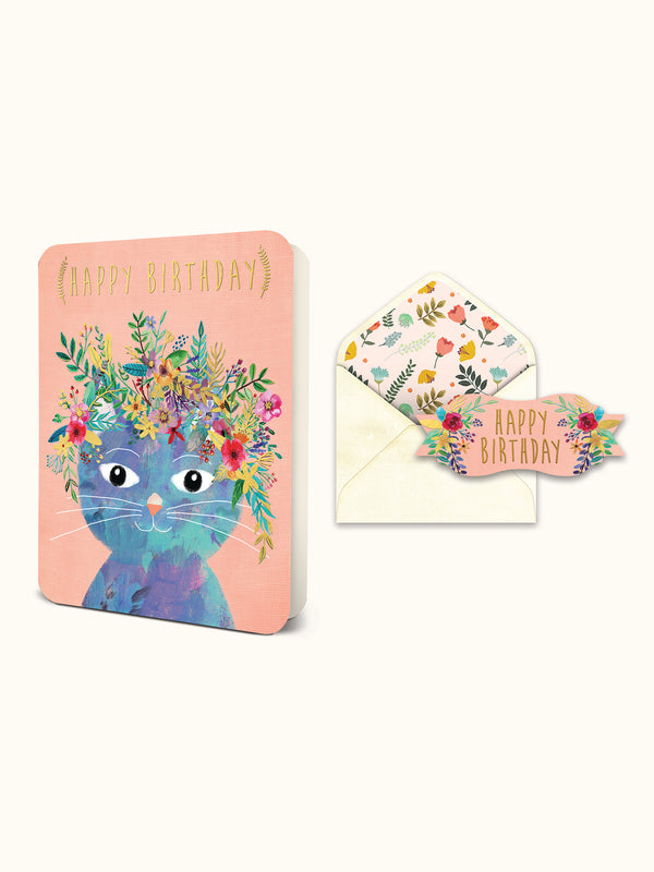 studio oh Happy Birthday Cat Deluxe Greeting Card