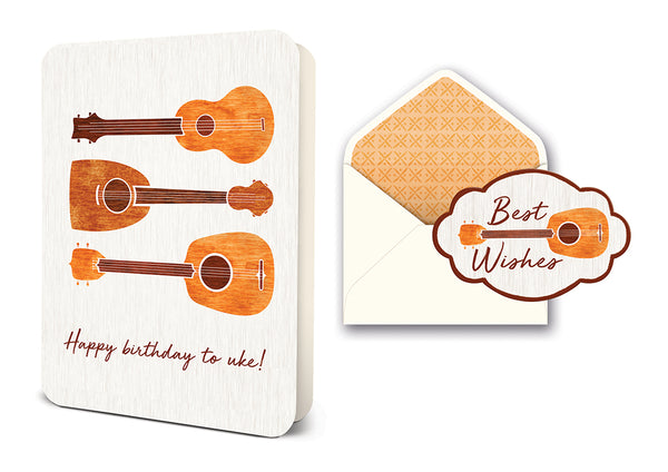 studio oh Happy Birthday Uke Deluxe Greeting Card