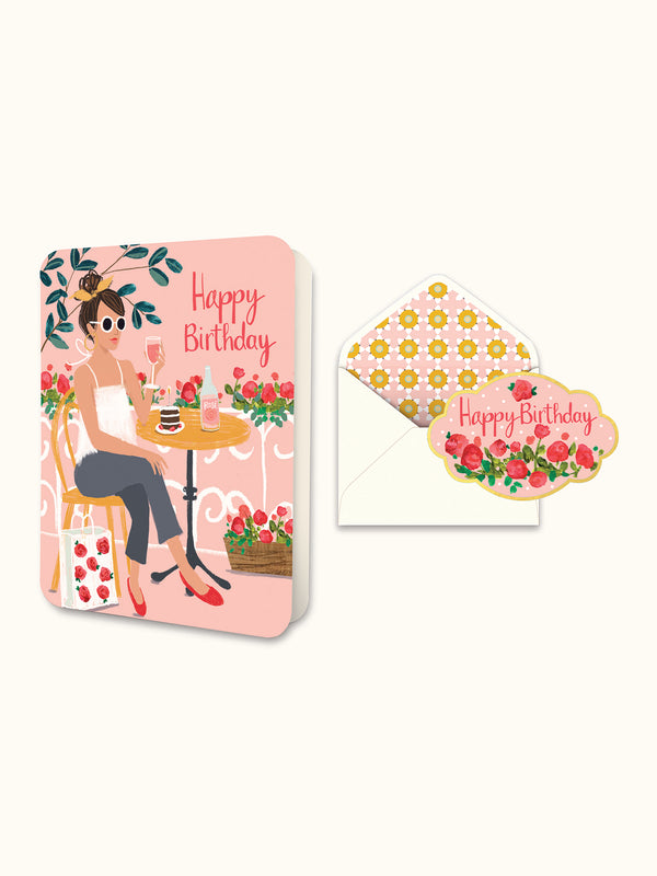 studio oh Happy Birthday Wine Deluxe Greeting Card