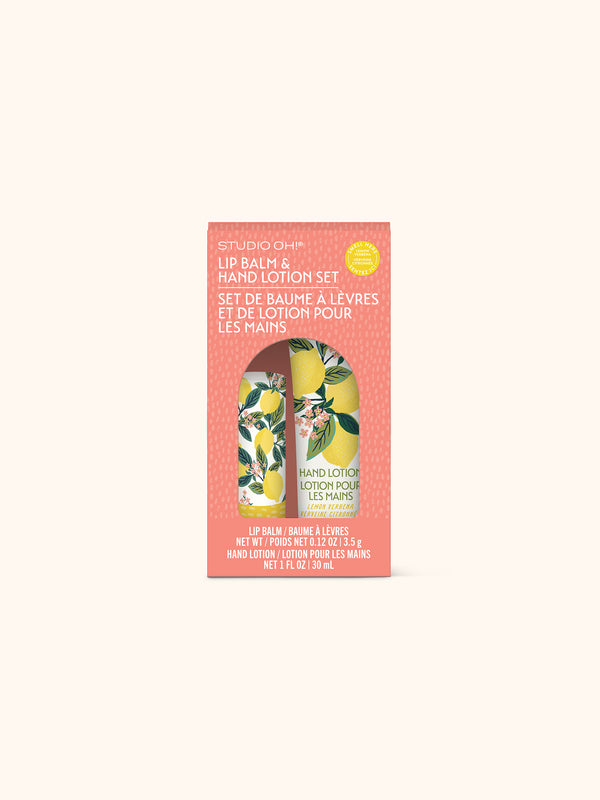 studio oh Lemon Tree Lip Balm & Hand Lotion Set