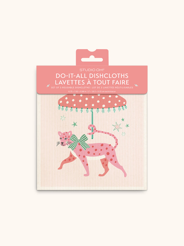 studio oh Leopard on Parade Do-It-All Dishcloths