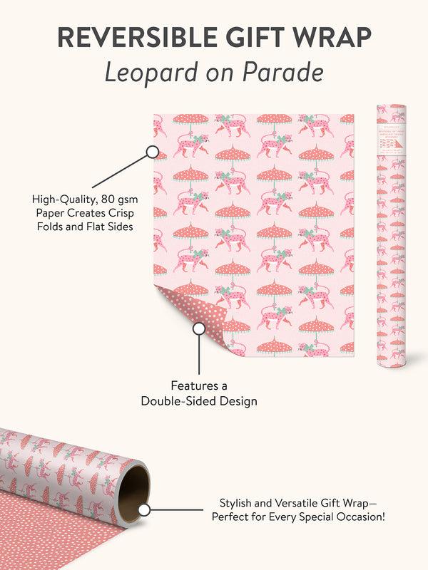 Studio Oh Leopard On Parade Reversible Gift Wrap