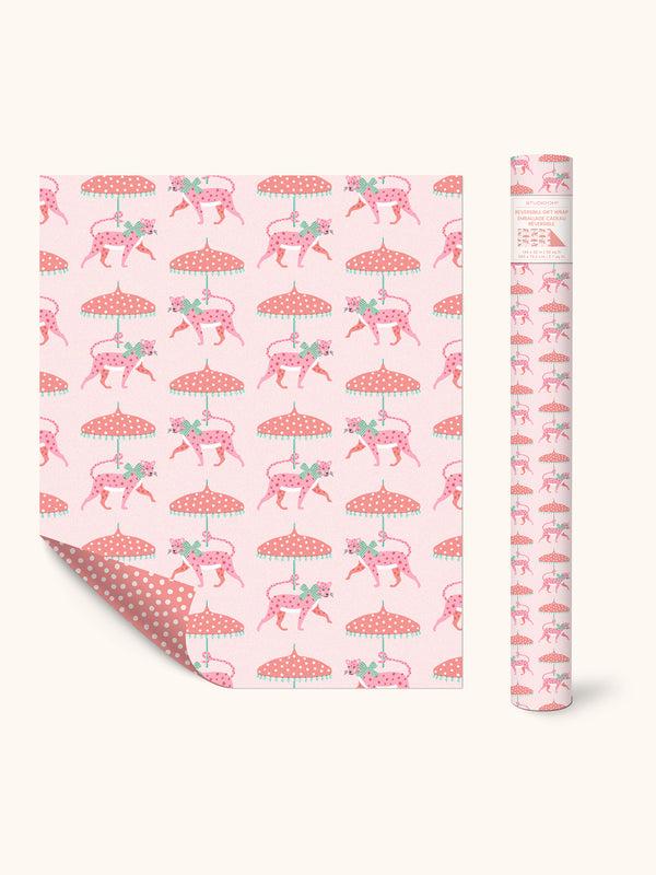 studio oh Leopard on Parade Reversible Gift Wrap