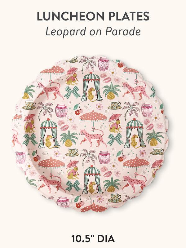 Studio Oh Leopard On Parade Scalloped Lunch Plates