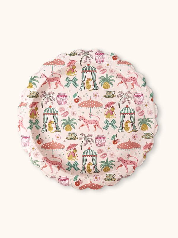 studio oh Leopard on Parade Scalloped Lunch Plates