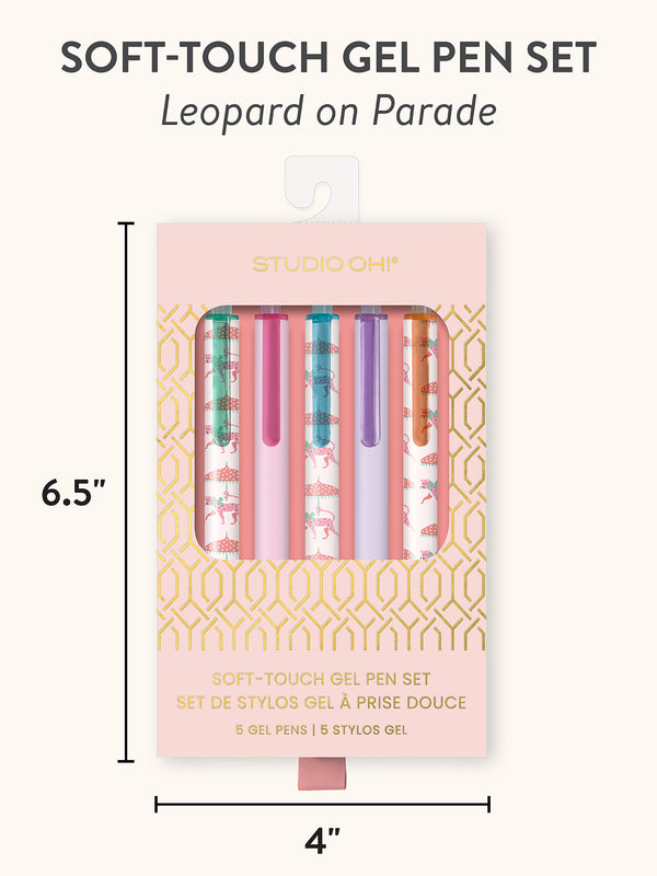 Studio Oh Leopard On Parade Soft-Touch Gel Pen Set